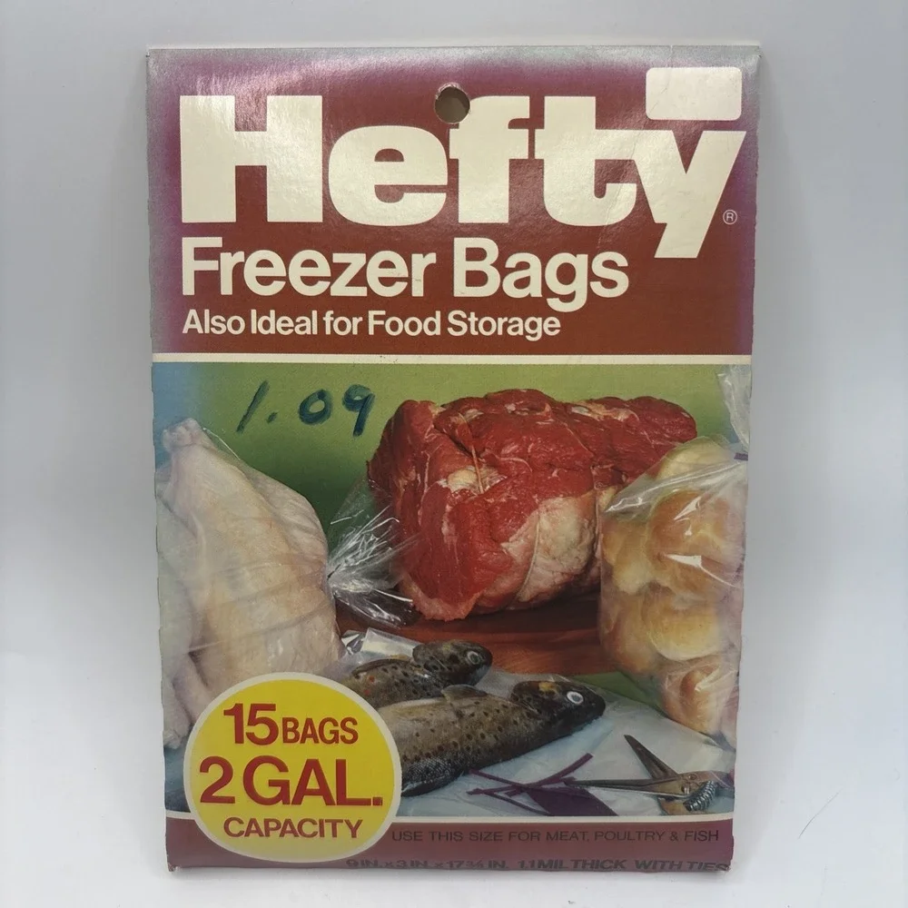 Vtg Hefty Freezer Bags 2 Gallon 15 Ct Lot Of 6 Movie Prop 1980s Retro NOS